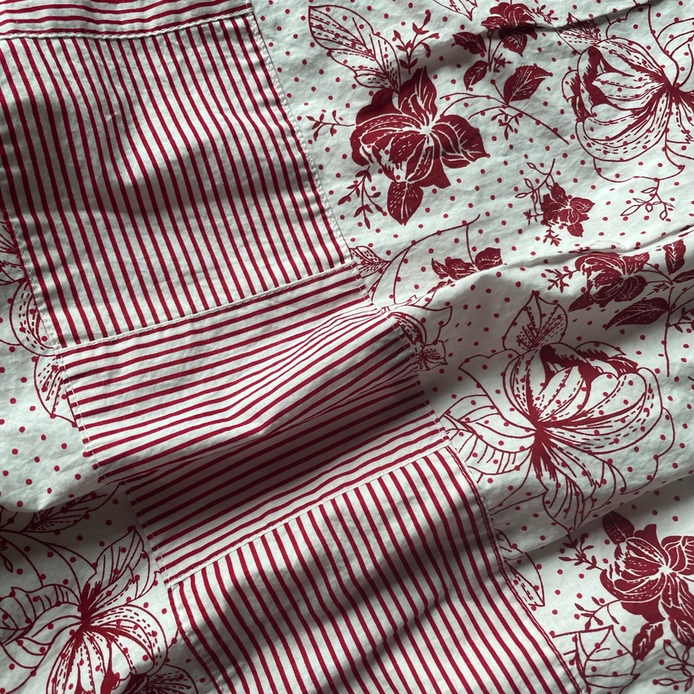 Loft Ann Taylor red floral cottagecore skirt - Picture 3 of 8